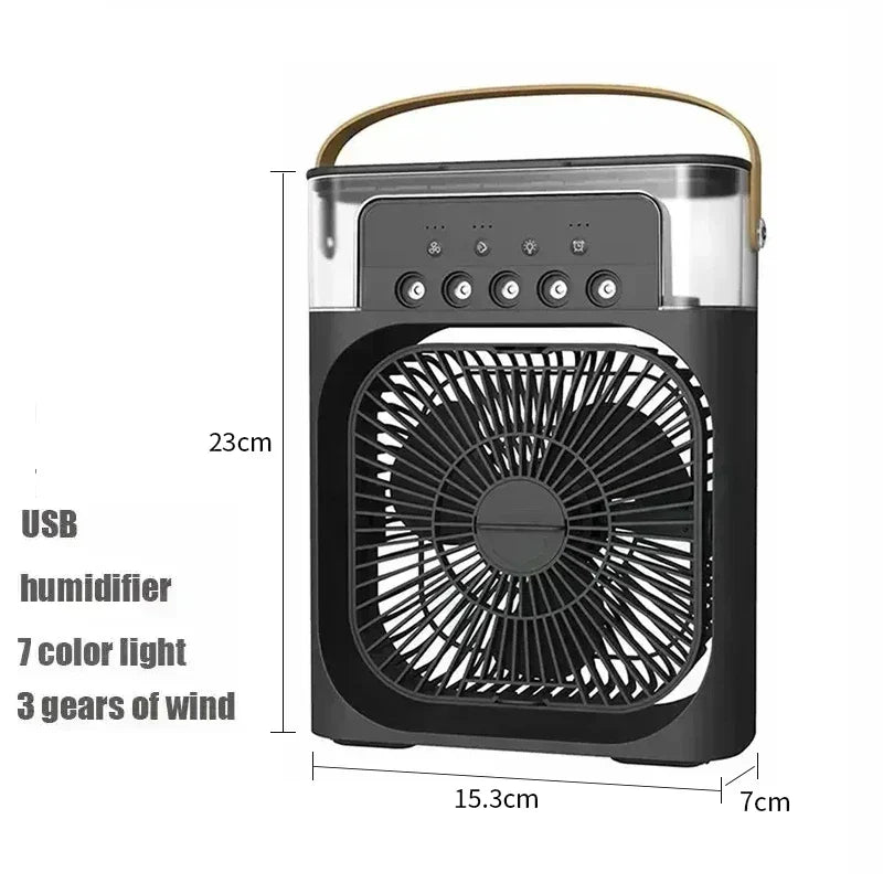 3-in-1 Mini Air Cooler Fan – Portable Household Air Conditioner with LED Night Light, Humidifier, and Adjustable Air for Home & Office | zavevo