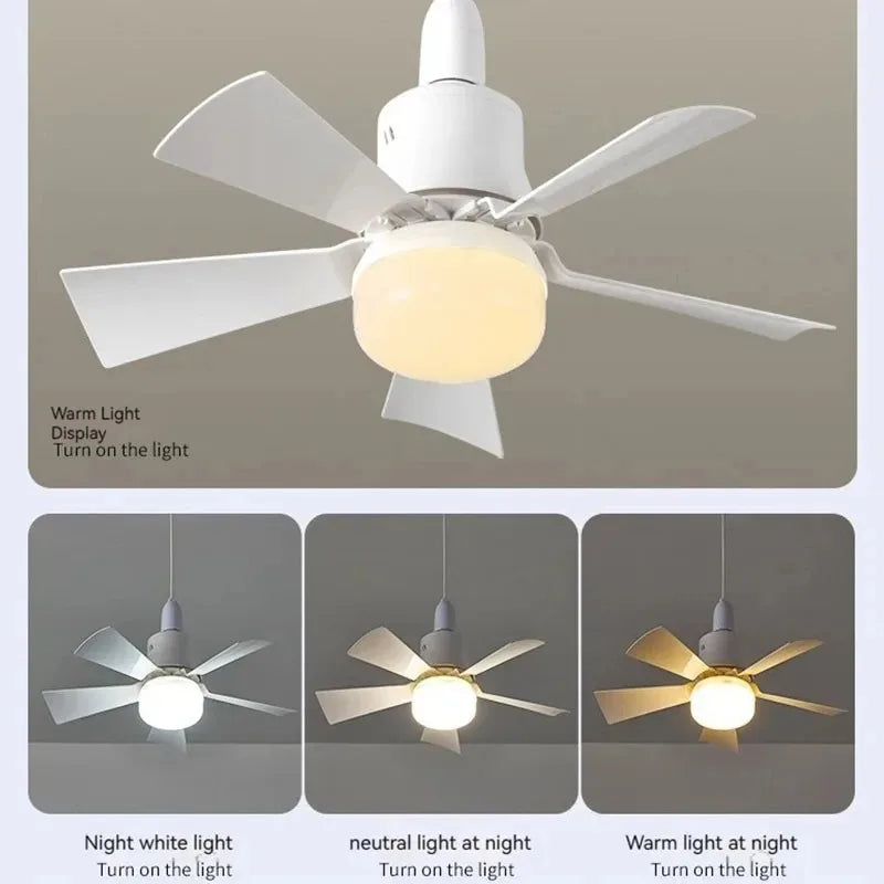 30W E27 Ceiling Fan Light with Remote - LED Dimming Function, Intelligent Silent Fan for Bedroom & Living Room | zavevo