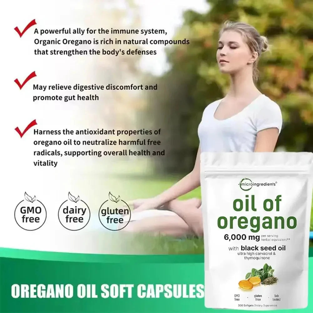 Oregano Oil Capsules – 300 Count Dietary Supplement
