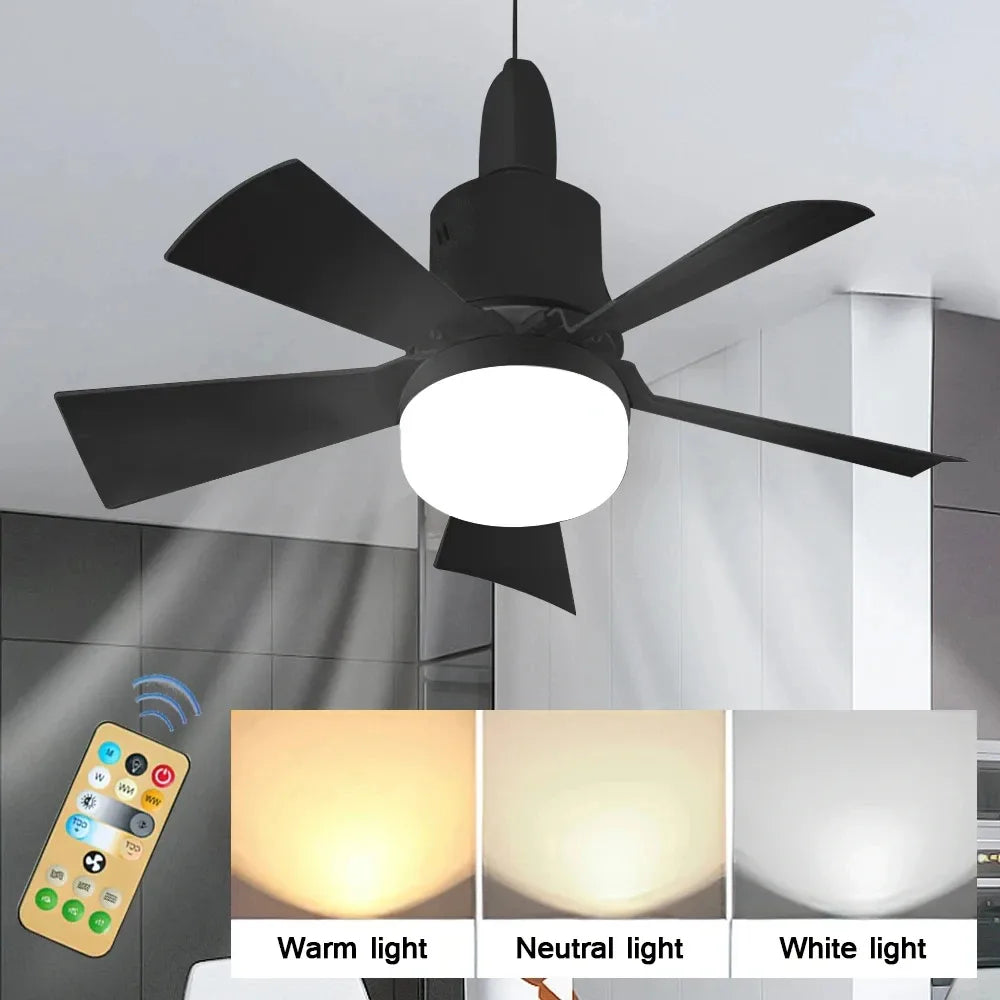 30W E27 Ceiling Fan Light with Remote - LED Dimming Function, Intelligent Silent Fan for Bedroom & Living Room | zavevo