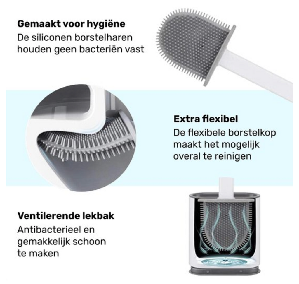 zavevo | FlexiClean Toilet Brush – Hygienic Silicone Design for Easy Cleaning