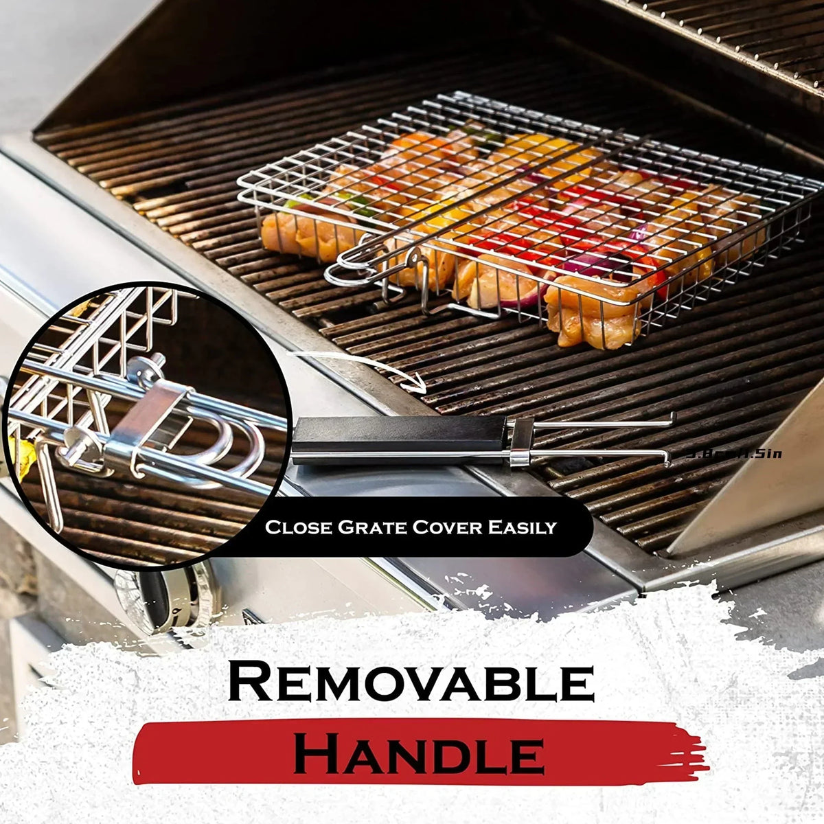 zavevo | Grillaro BBQ Basket | Foldable & Non-Stick | Stainless Steel & Heat Resistant | For Meat & Vegetables