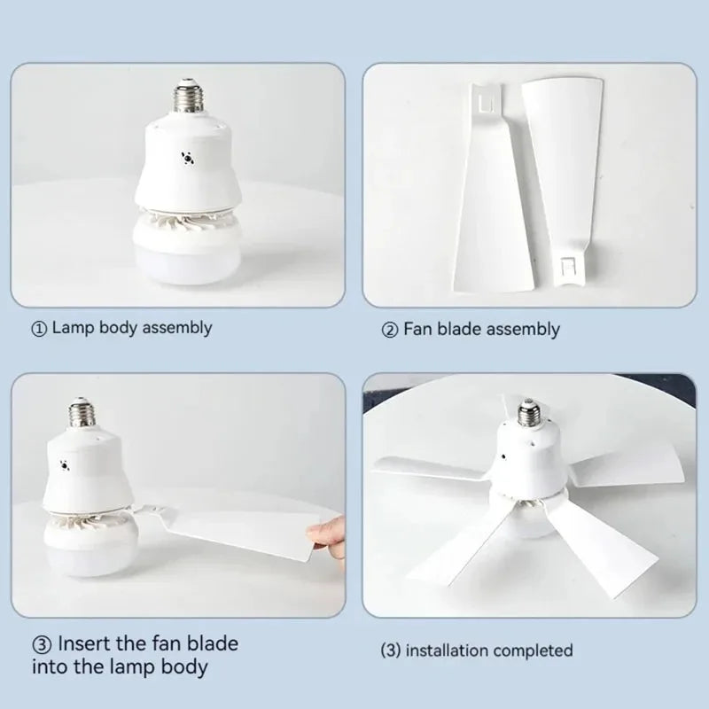 30W E27 Ceiling Fan Light with Remote - LED Dimming Function, Intelligent Silent Fan for Bedroom & Living Room | zavevo