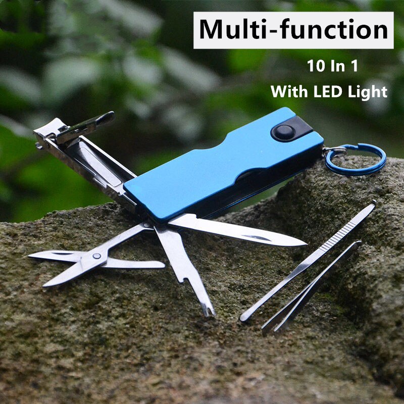 10-in-1 Stainless Steel EDC Keychain Tool