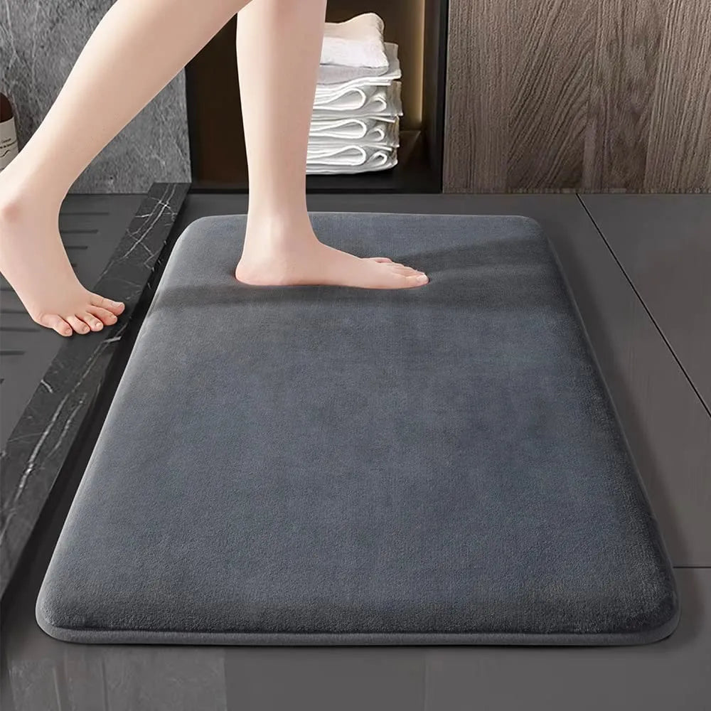 Ultra Absorbent Nordic Bath Mat Shower Room Floor Mat Super Anti-Slip Cushioned Soft Velvet Shower Mat For Washroom | zavevo