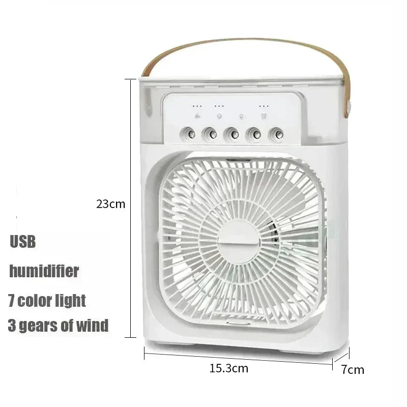 3-in-1 Mini Air Cooler Fan – Portable Household Air Conditioner with LED Night Light, Humidifier, and Adjustable Air for Home & Office | zavevo