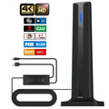 4K HDTV Indoor Digital TV Antenna with 120 Mile Range & 25dBi Signal Booster – Supports VHF/UHF, IEC & F Connector, 3m Cable