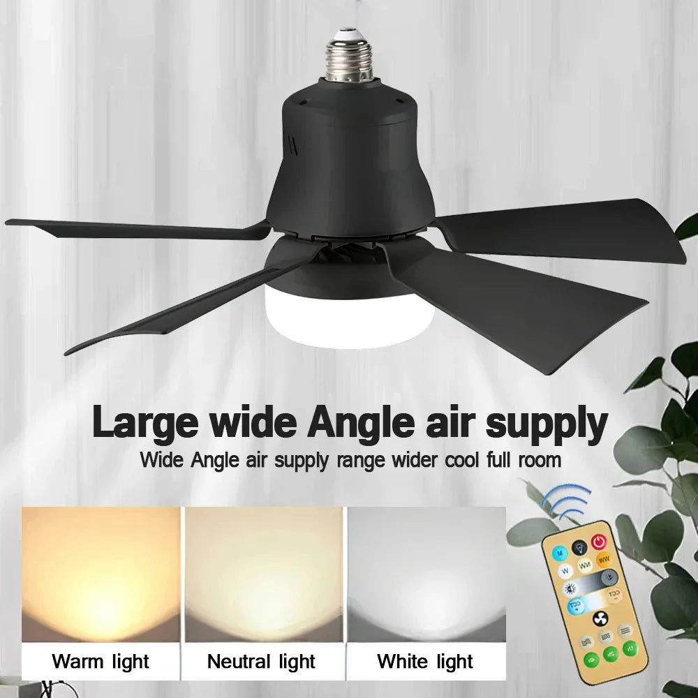 30W E27 Ceiling Fan Light with Remote - LED Dimming Function, Intelligent Silent Fan for Bedroom & Living Room | zavevo