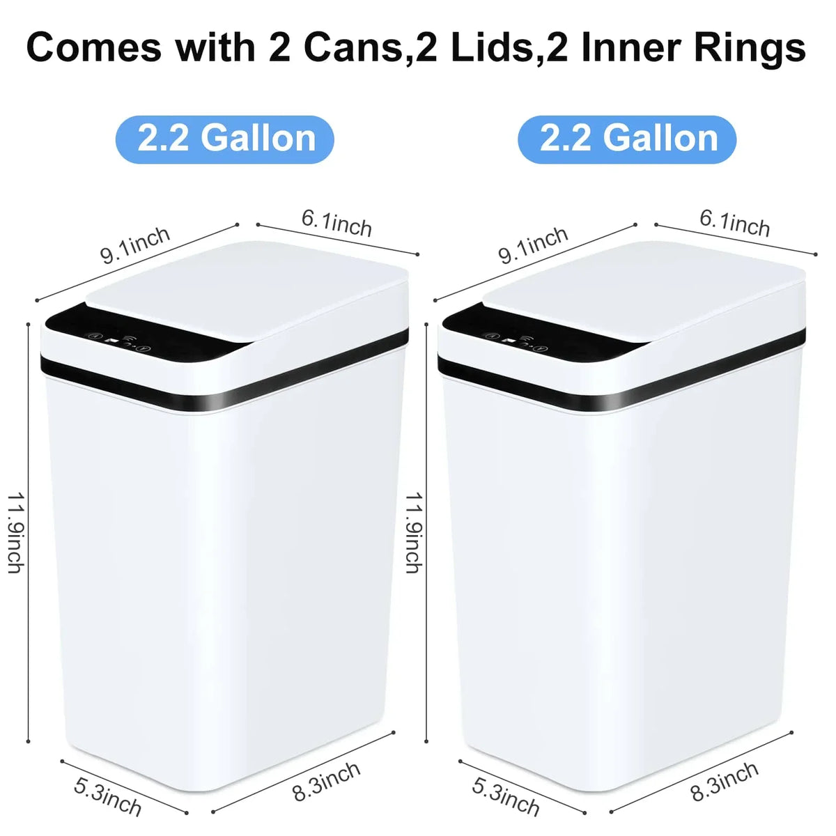 Touchless Motion Sensor Trash Can – Slim Water-Resistant Automatic Bin for Bathroom, Bedroom and Office