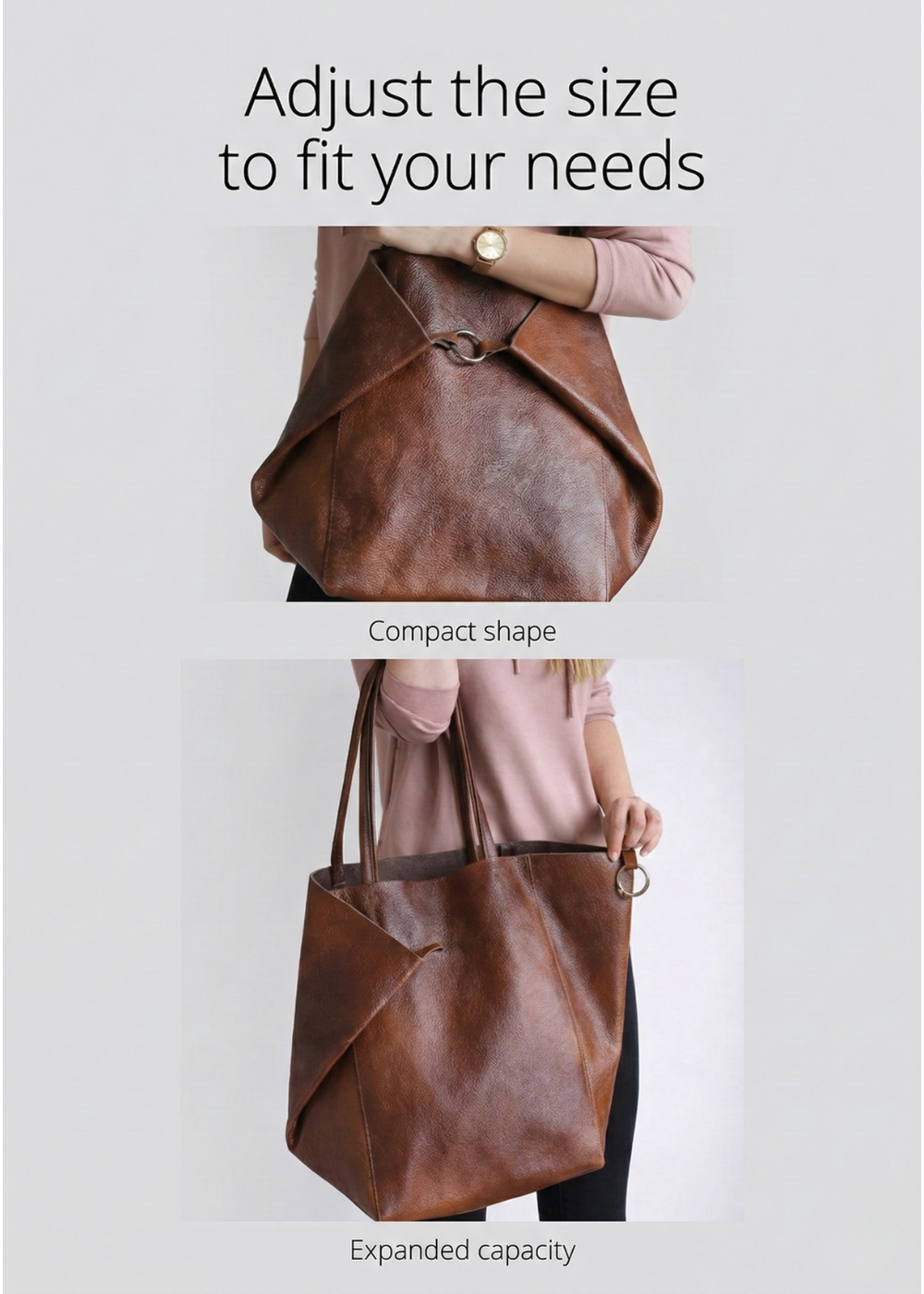 Shoulder Tote Bag for Work | Ring-Fold Clasp Closure Sevilla