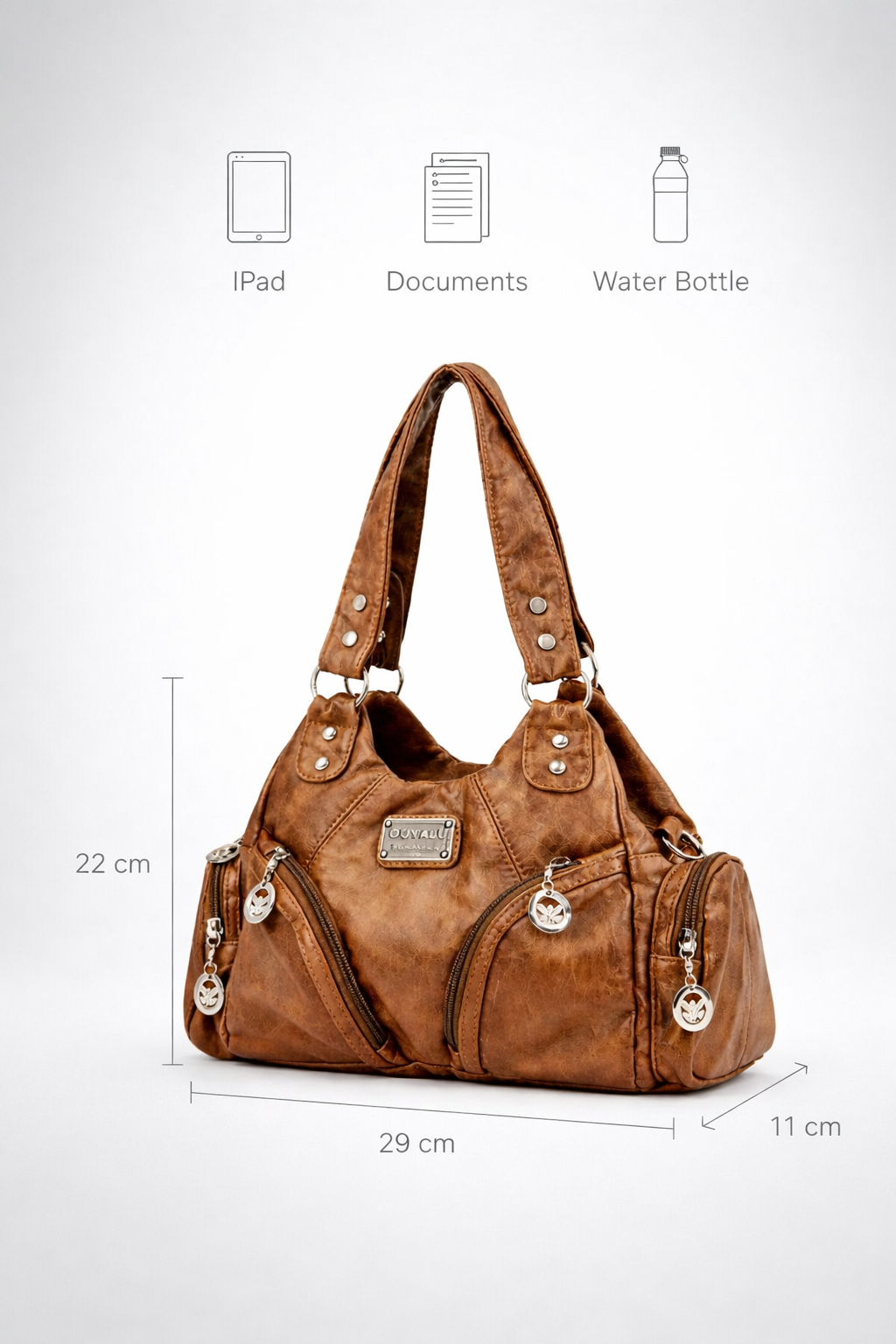 Small brown handbag for school | LIVORNO