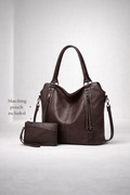 Soft vegan leather shoulder bag for school | Cuneo