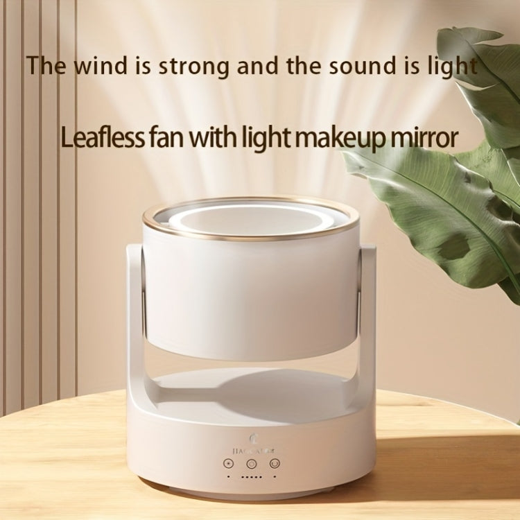 3 In 1 Multifunctional Desktop Fan with LED Light Cosmetic Mirror USB Plug Non-Oscillating | zavevo