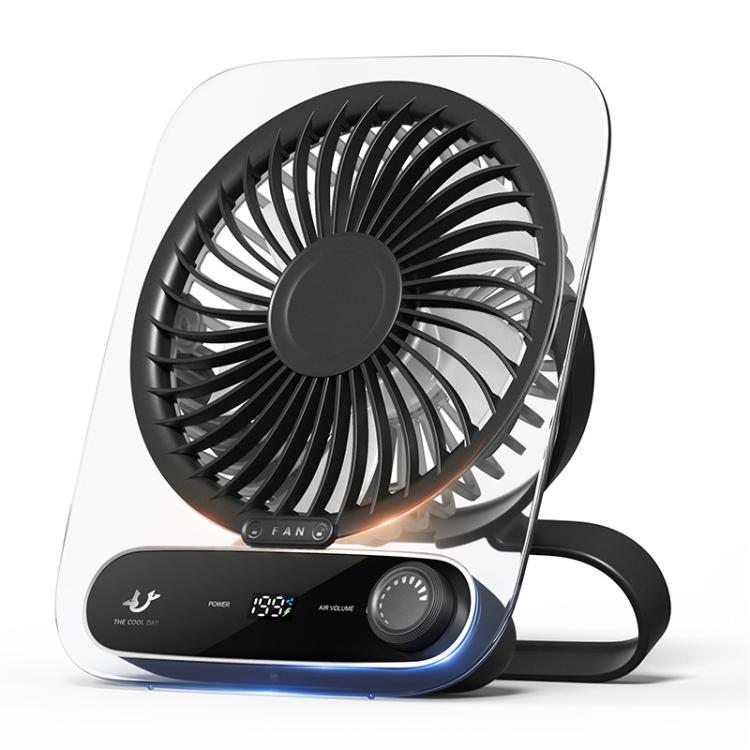 199-speed Desktop wall-mounted Fan With Handle & Light Built-in  Aromatherapy Cotton(Clear Black) | zavevo