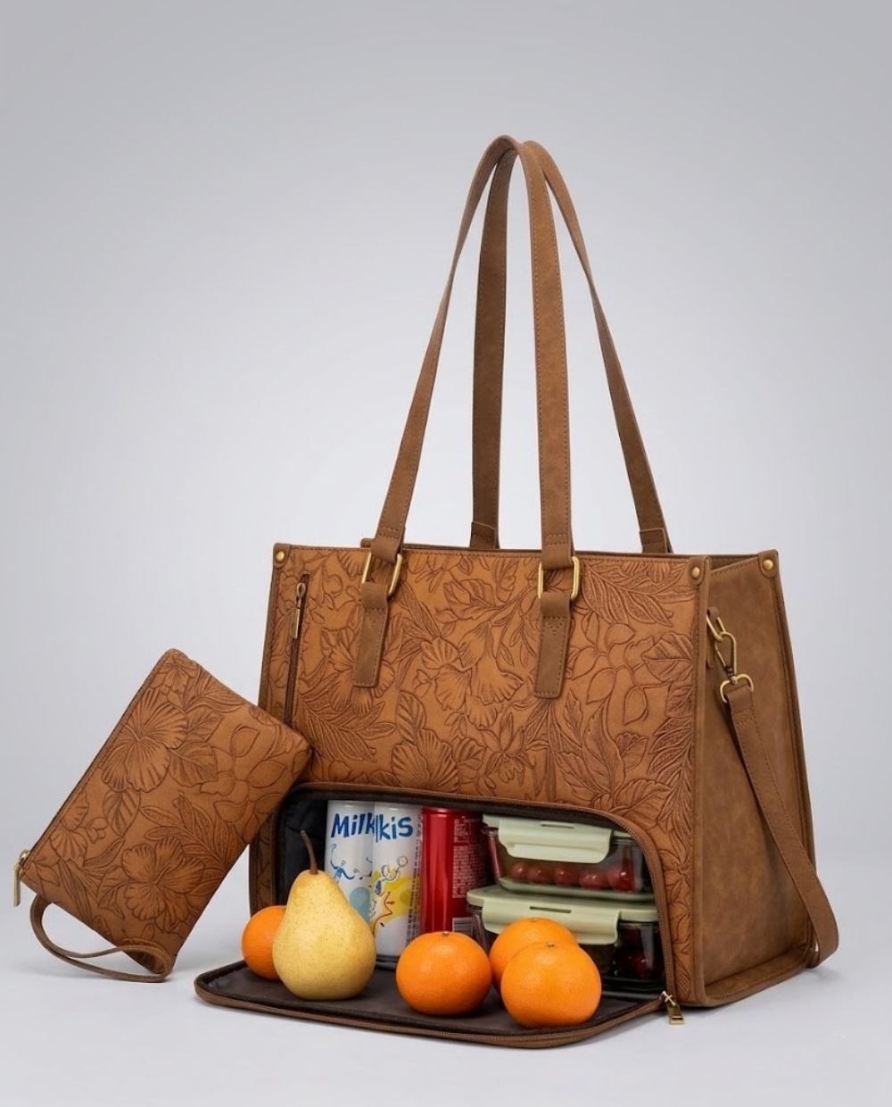 Brown Insulated Lunch Tote Bag for Women | The Clerkenwell