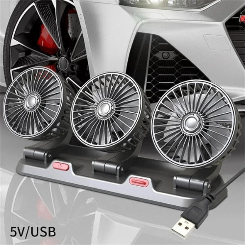 360° Adjustable 3-Head Car Fan USB/12V/24V – AirFlow | zavevo