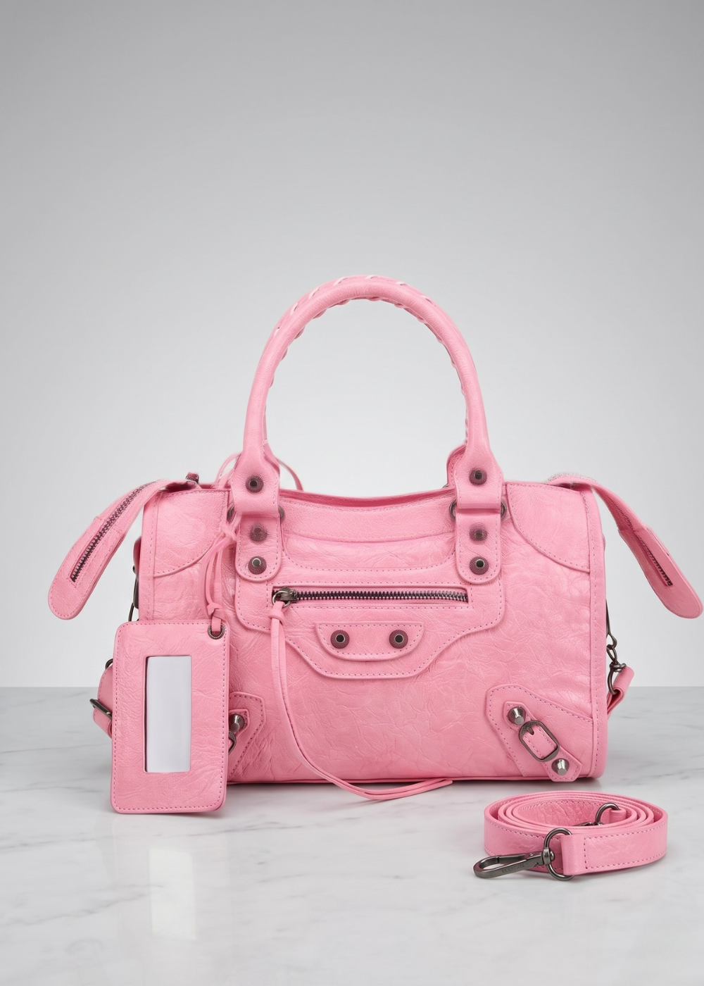 Pink Handbag for School with card holder |  Athens