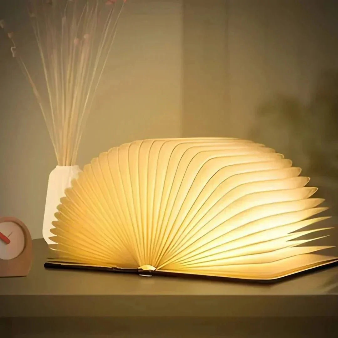 Table Lamp Folding Wood LED Book Light