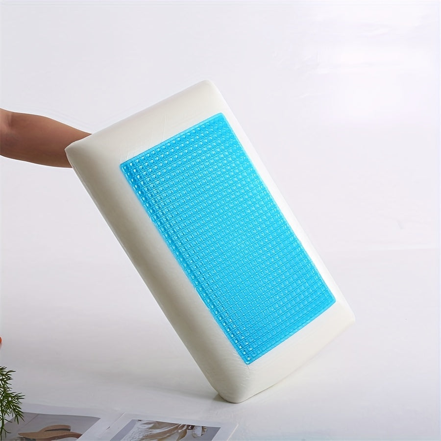 1pc Ergonomic Memory Foam Pillow with Breathable Mesh and Cooling Gel Core - Supports Neck and Back for Comfortable Sleep | zavevo