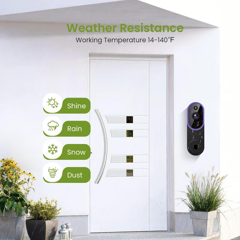 Wireless Video Doorbell Camera 1080P – Battery Smart Doorbell with Human Detection, Night Vision and 2-Way Audio