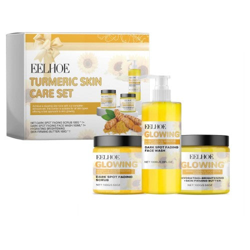 Turmeric Skincare Set: Cleanser, Scrub & Face Cream