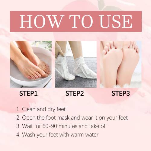 Peach Exfoliating Foot Mask for Dry, Rough Feet