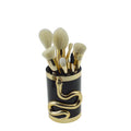10-Piece Makeup Brush Set with 3D Snake Design, Synthetic Bristles