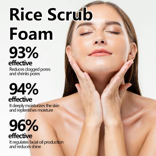 Rice Scrub Face Wash Foam with Hyaluronic Acid