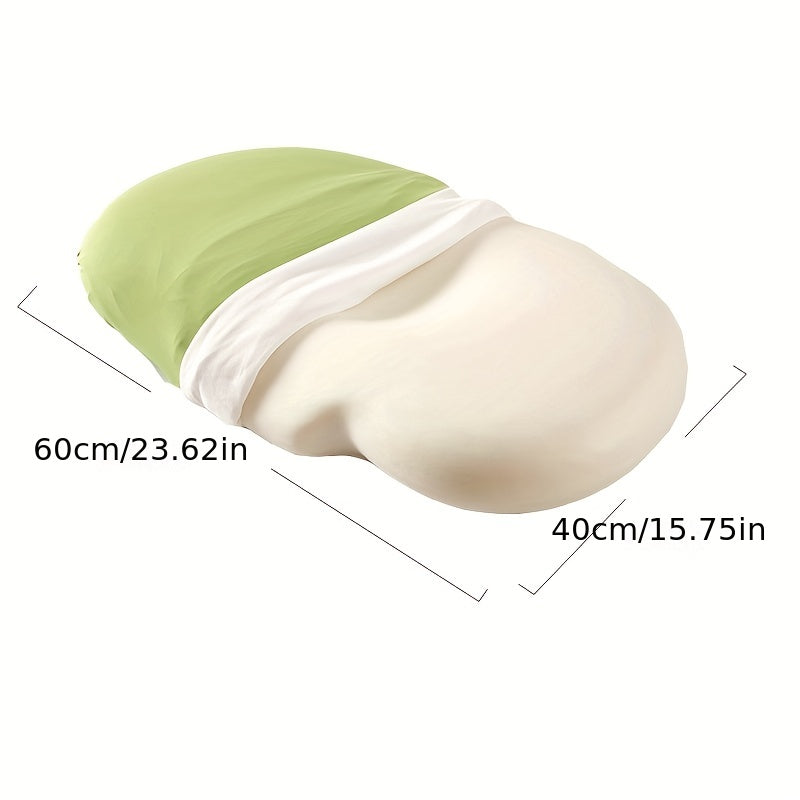 1pc Oval Macaron Pillow Cervical Memory Foam Pillow, Cooling Bed Pillow For Sleeping - Neck Pillows For Pain Relief Sleeping, Contour Support Ergonomic Pillow For Side Back Stomach Sleepers Using High And Low Partition | zavevo