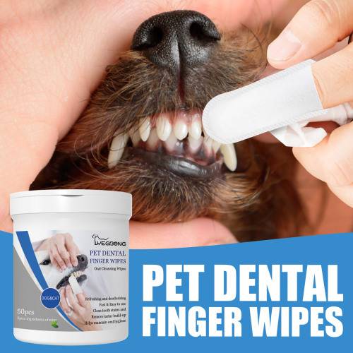 Pet Dental Finger Wipes, Fresh