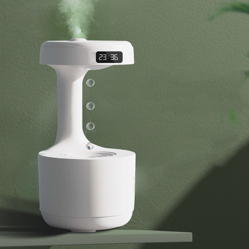 Anti Gravity Cool Mist Humidifier with LED Clock and Large Capacity for Room or Whole House