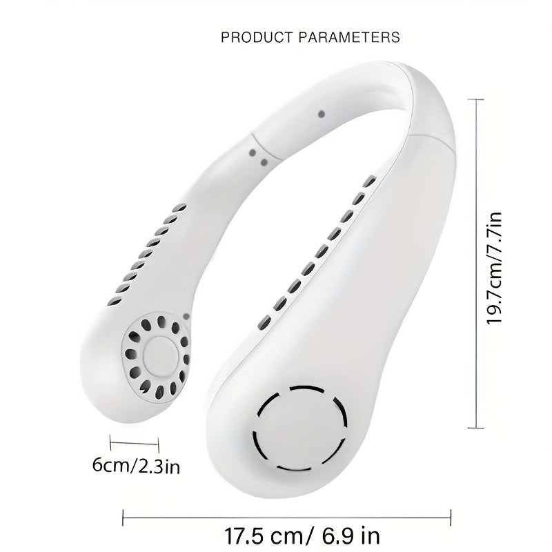 1Pc New Mini Neck Fan Portable Bladeless Hanging Neck Rechargeable Air Cooler 3 Speed Mini Summer Sports Fans | zavevo