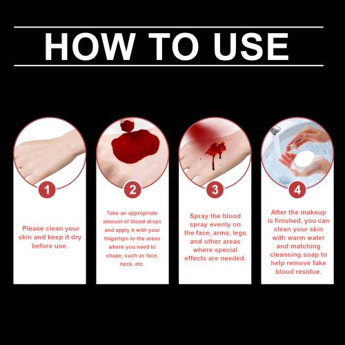 Halloween Fake Blood Set, 3 Pieces