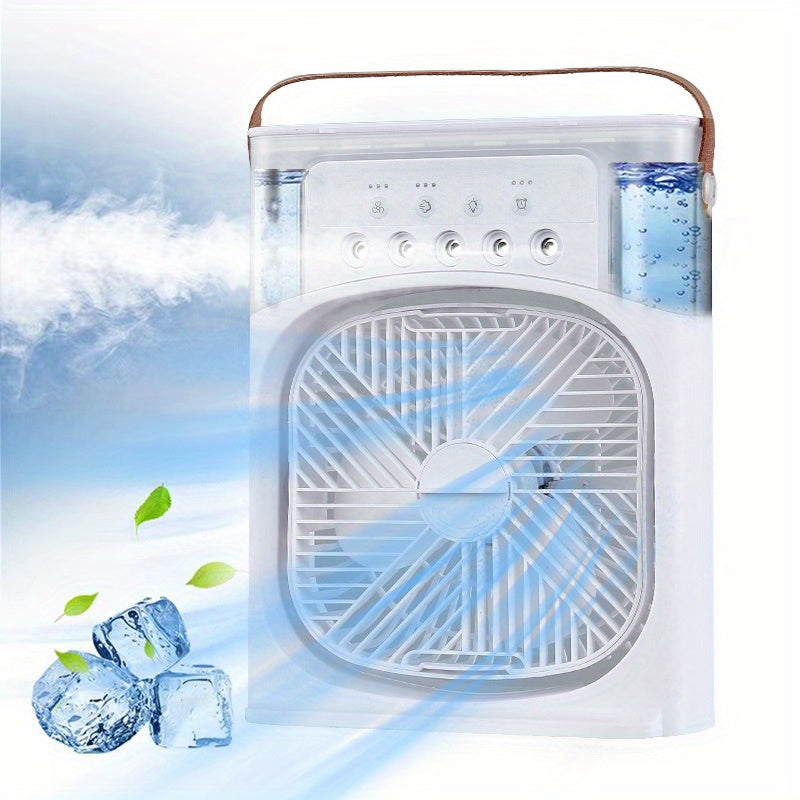 1pc Portable Air Conditioner, Household Small Air Cooler, Hydrocooling Fan, Portable Air Adjustment For Office, 3 Speed Air Cooling Fan Humidifier, 5pcs Humidified Spray Heads For Home Appliances | zavevo