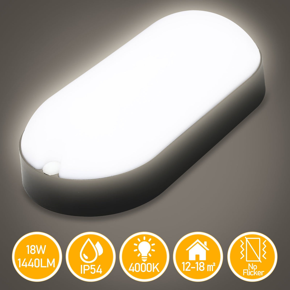 15W LED Moisture-Proof Light IP54 2 Pieces | zavevo