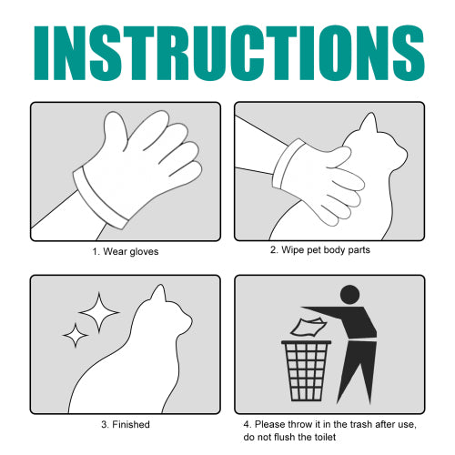 Pet No-Rinse Cleaning Gloves