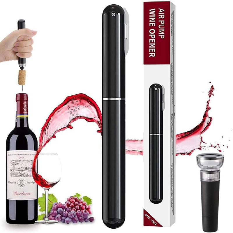 2-in-1 Air Pressure Pump Wine Bottle Opener with Foil Cutter | zavevo