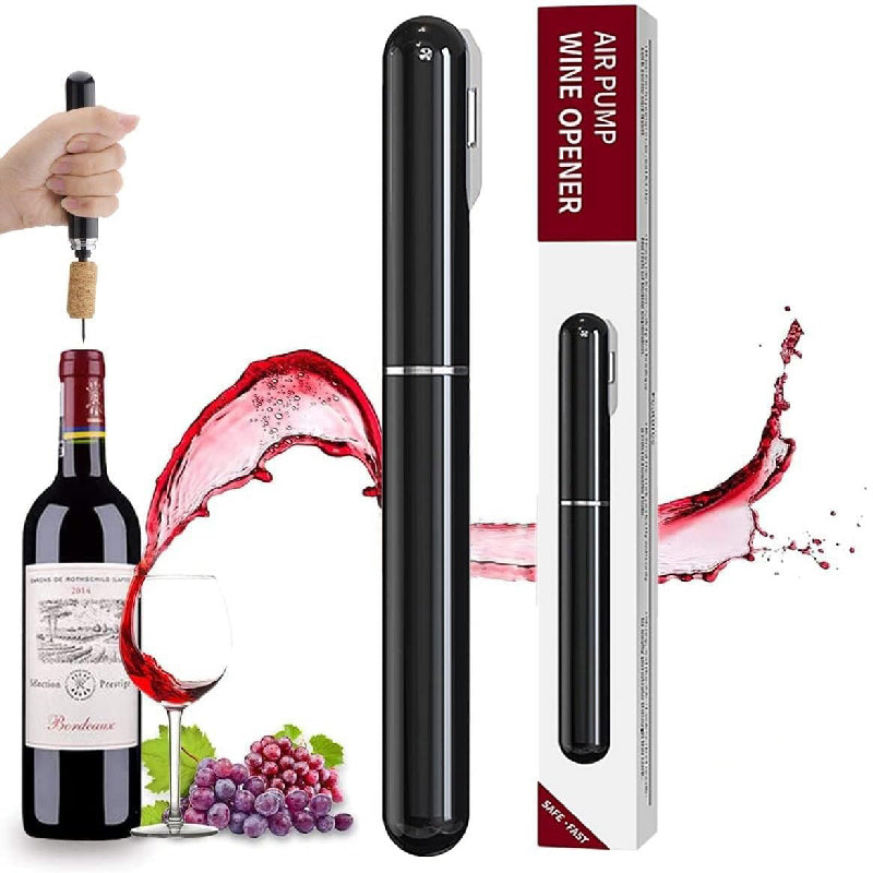 2-in-1 Air Pressure Pump Wine Bottle Opener with Foil Cutter | zavevo