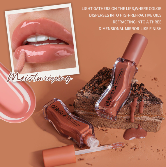 Ice Cream Flavored Lip Oil Gloss, Mirror-Shine Wet-Look Hydrating Lip Gloss