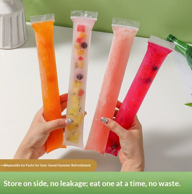 Reusable Freezer Pop Bags, Self-Sealing Food-Grade Ice Pop Molds