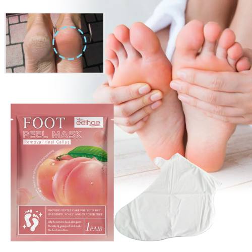 Peach Exfoliating Foot Mask for Dry, Rough Feet