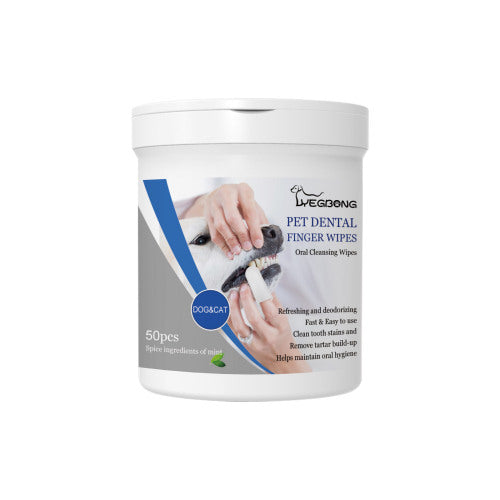Pet Dental Finger Wipes, Fresh