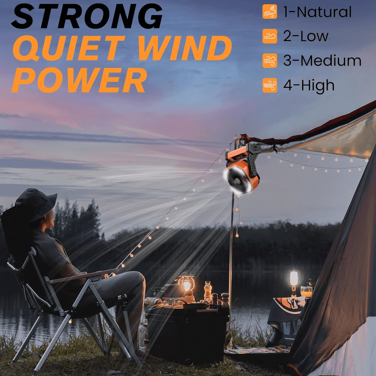 3 In 1 Cordless Camping Fan | zavevo