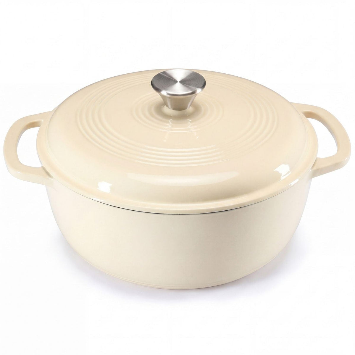 Cast Iron Dutch Oven Pot for Bread Baking and Braising with Dual Handles 6 Quart 5
