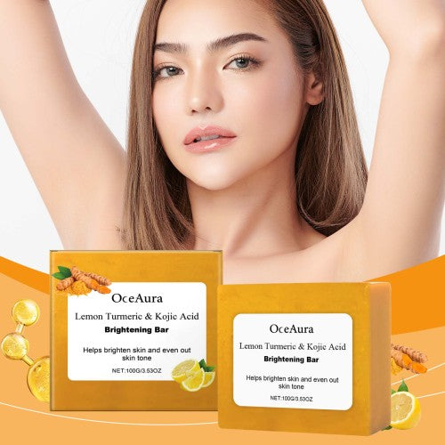 Lemon Turmeric Kojic Acid Soap, Face & Body Cleanser