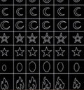 Face Stencil Template Set, Star Face & Eyebrow Stickers