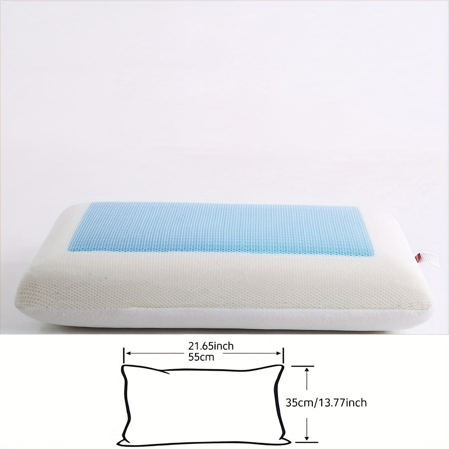 1pc Ergonomic Memory Foam Pillow with Breathable Mesh and Cooling Gel Core - Supports Neck and Back for Comfortable Sleep | zavevo