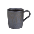 Ceramic Reusable Iced Coffee Cup with Saucer Handmade Stoneware Metallic Glaze Drip Finish