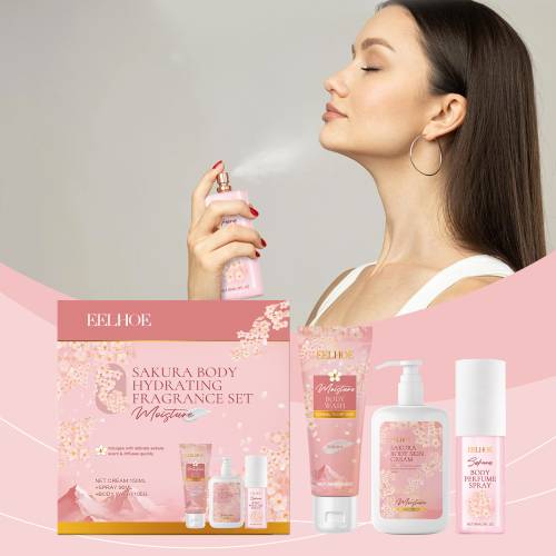 Cherry Blossom Body Care Set: Body Wash, Lotion & Body Mist