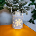 Christmas Tree with Lights LED Lantern Metal Cutout Tabletop Decoration